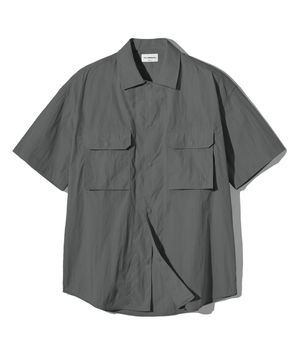 비디유 나일론 하프 셔츠-차콜