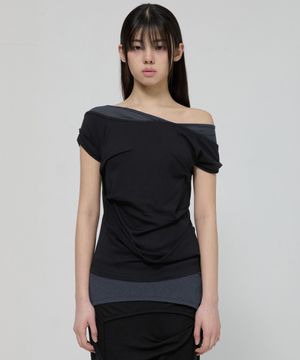 2-Layered Top (FL-141_Black&Charcoal)