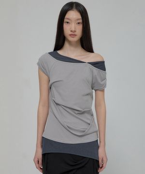 2-Layered Top (FL-141_Gray&Charcoal)