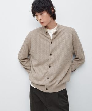 버튼 디테일 코튼 블렌드 니트 가디건