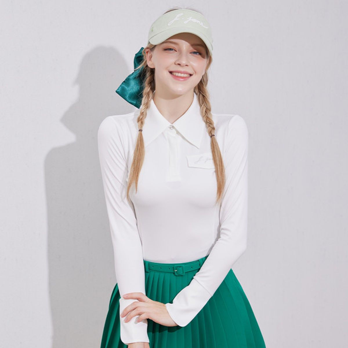 제이제인(J.JANE) 스트라이프 빅카라 티셔츠 Stripe Big Collar T-shirt (Off-White)
