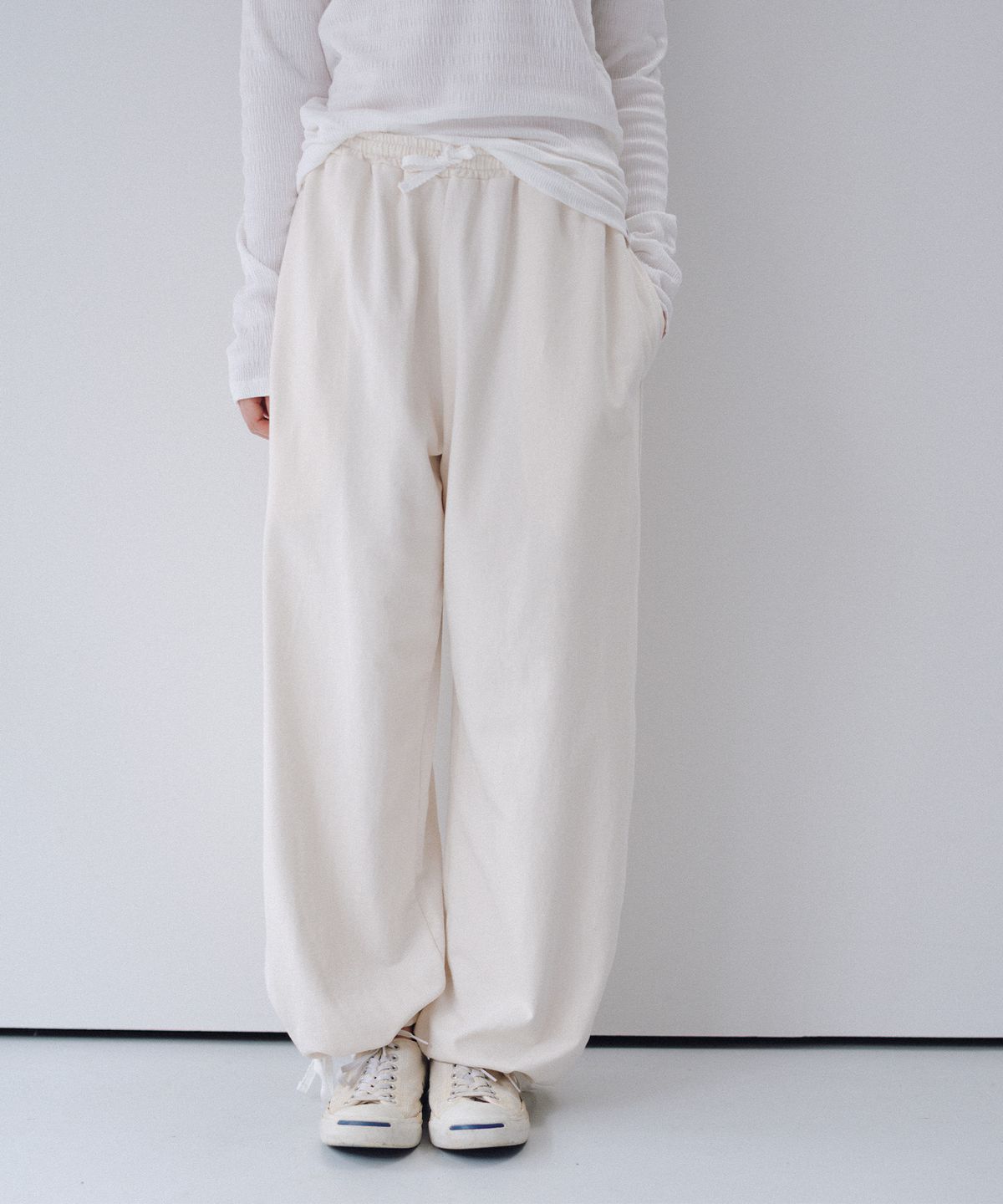 오헤시오(OHESHIO) TWO-WAY STRAIGHT PANTS, CREAM