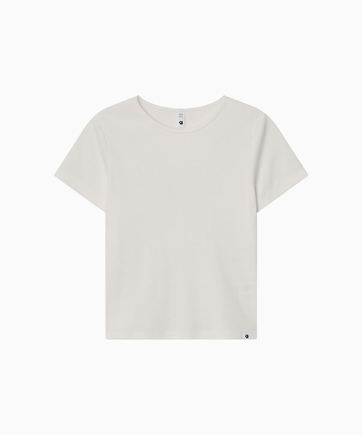 오헤시오(OHESHIO) BASIC SLIM RIBBED T-SHIRT, WHITE