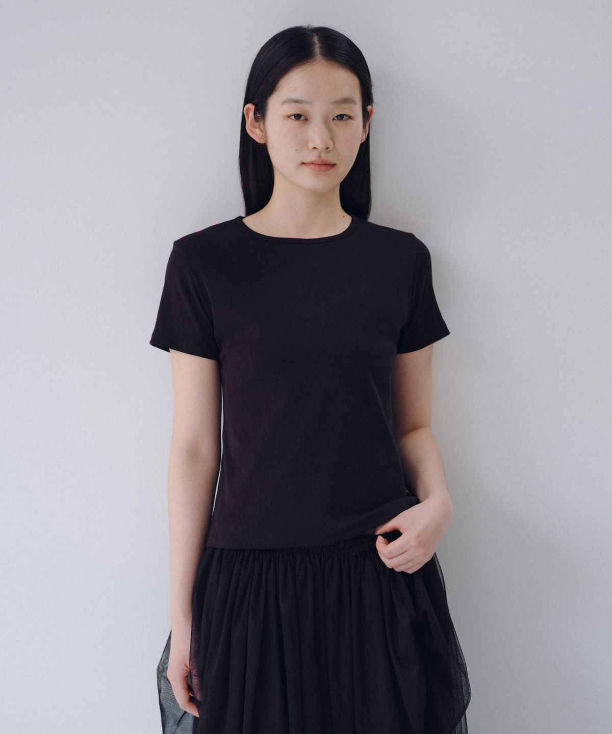 오헤시오(OHESHIO) BASIC STANDARD T-SHIRT, BLACK