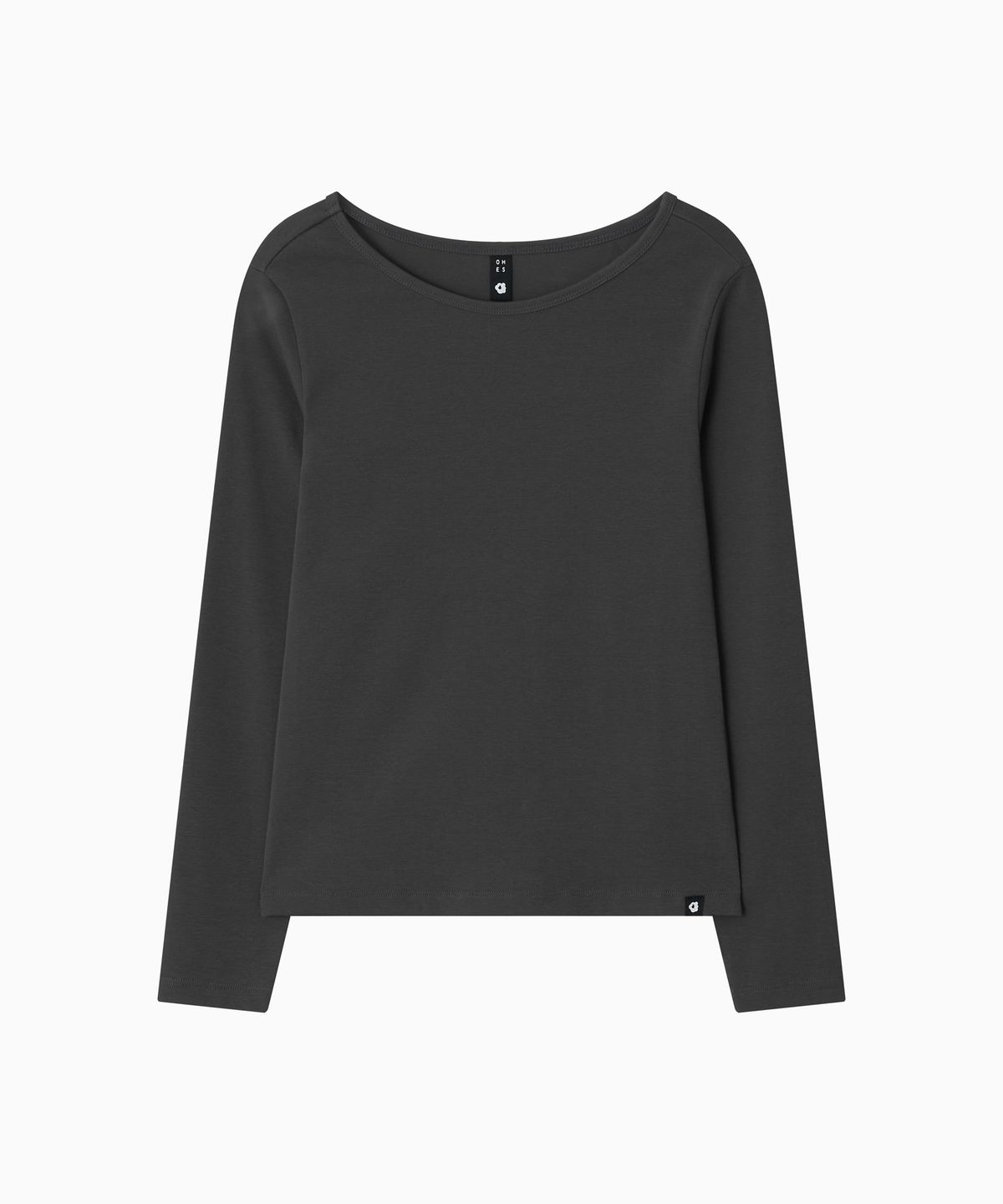 오헤시오(OHESHIO) BASIC SLIM LONG SLEEVE, CHARCOAL