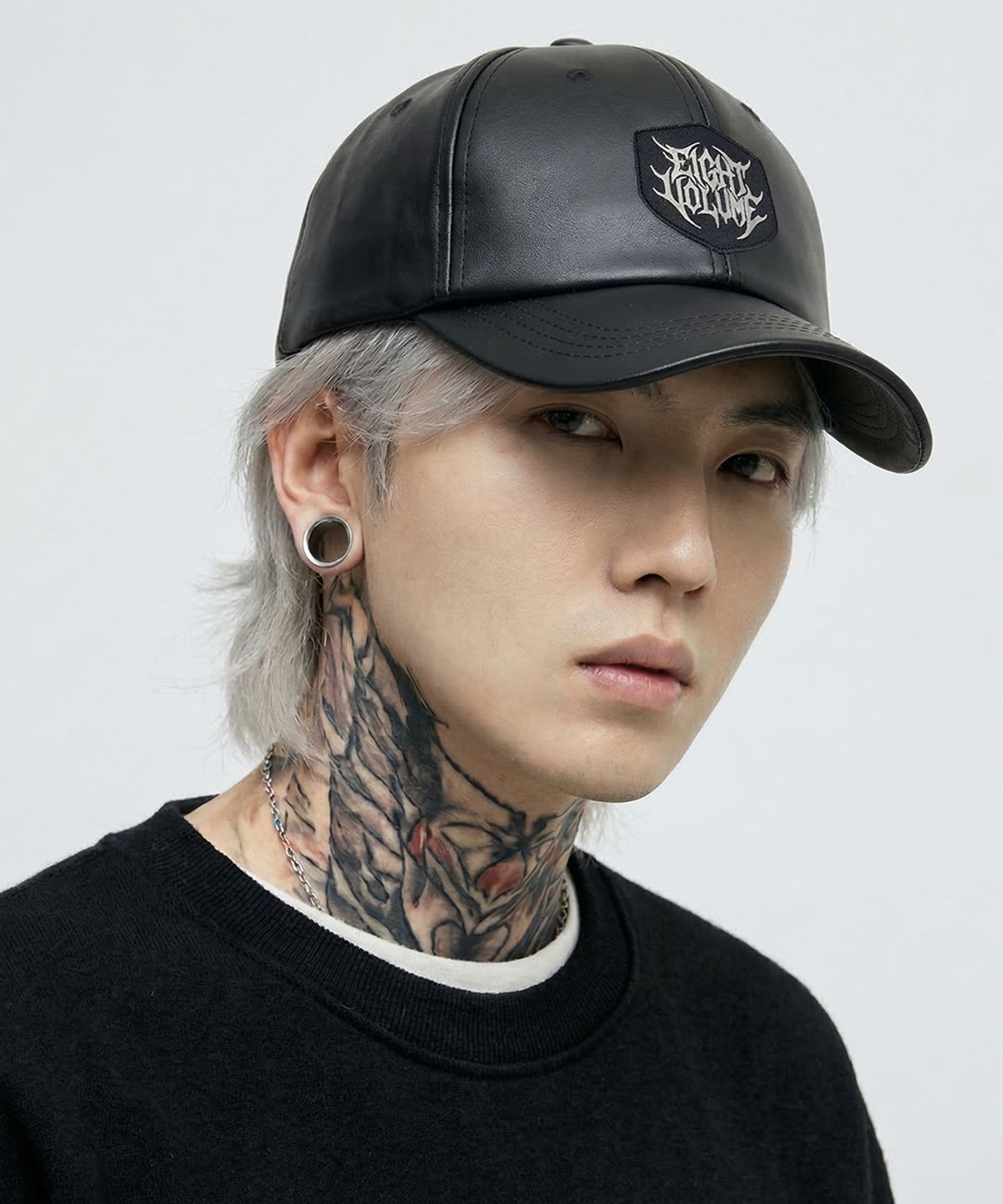 에잇볼륨(EIGHTVOLUME) EV 메탈 로고 레자 베이직 볼캡 (블랙)
