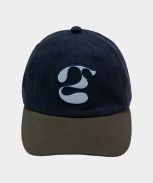 시그니처 심볼 로고 아플리케 투톤 레이어드 볼캡 [네이비]