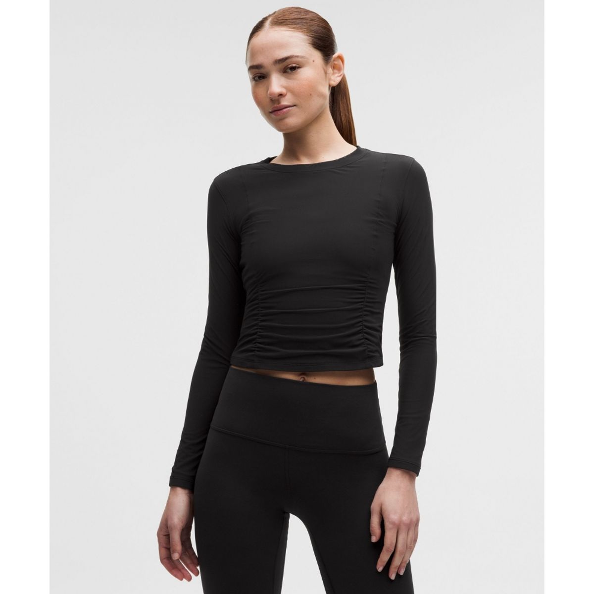 룰루레몬(LULULEMON) Nulu 위드 메쉬 오버레이 롱슬리브 셔츠  BLK