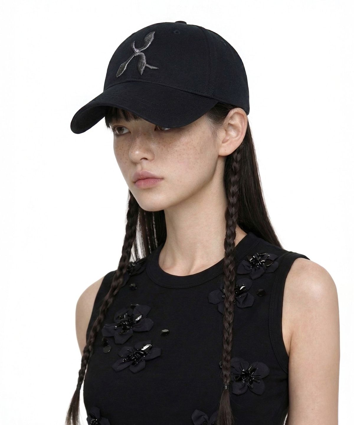 앤어애쉬(ANDAASH) ANDAASH symbol logo ball cap BLACK