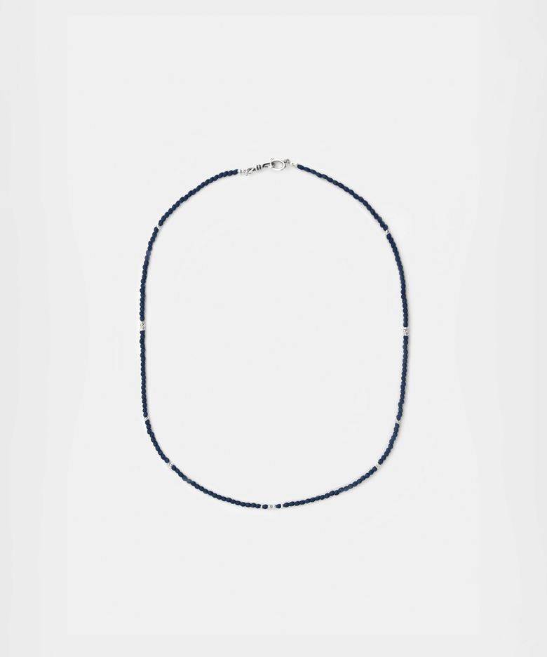 Thin Beads Necklace - Navy