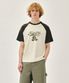 [REGEN] DOODLE GRAPHIC RAGLAN TEE khaki