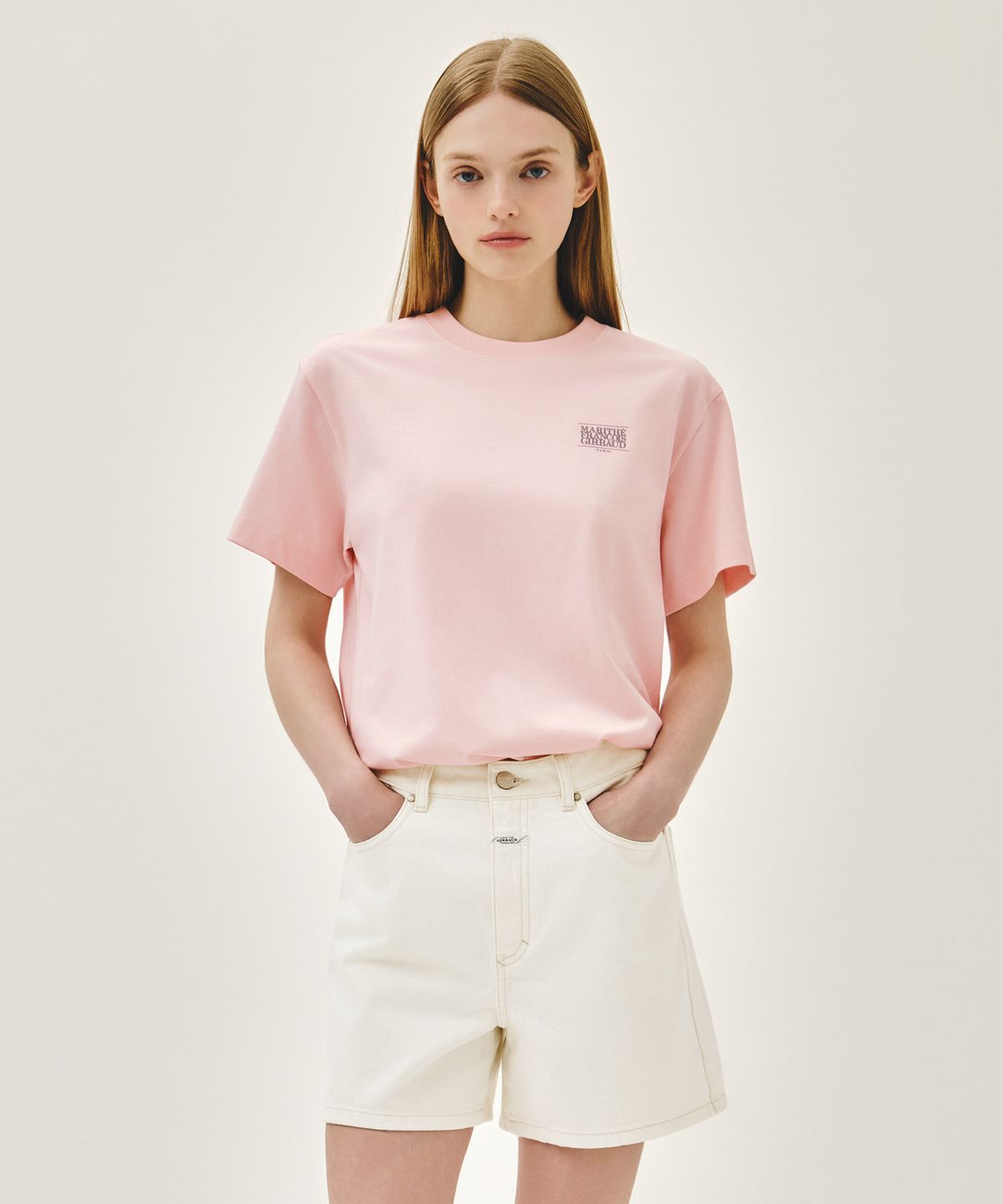 마리떼 프랑소와 저버(MARITHÉ + FRANҪOIS GIRBAUD) AEROCOOL SMALL CLASSIC LOGO TEE pink