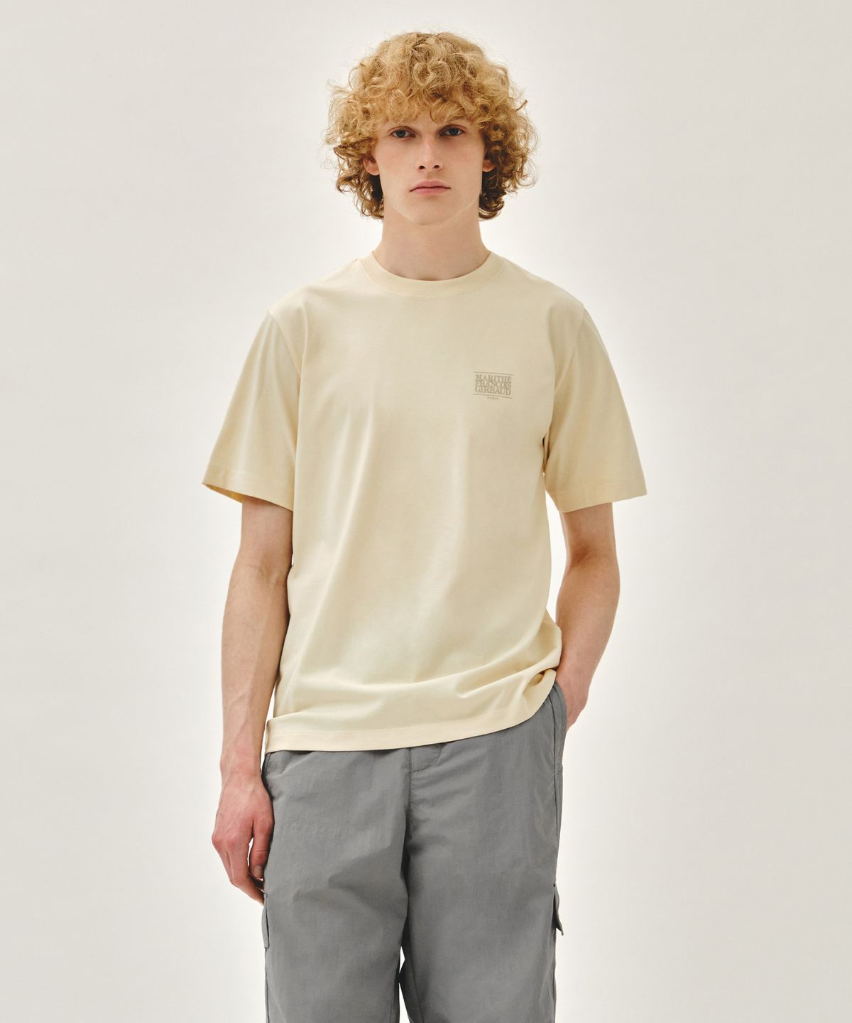 마리떼 프랑소와 저버(MARITHÉ + FRANҪOIS GIRBAUD) AEROCOOL SMALL CLASSIC LOGO TEE beige