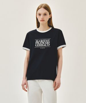 AEROCOOL CRACK CLASSIC LOGO RINGER TEE navy
