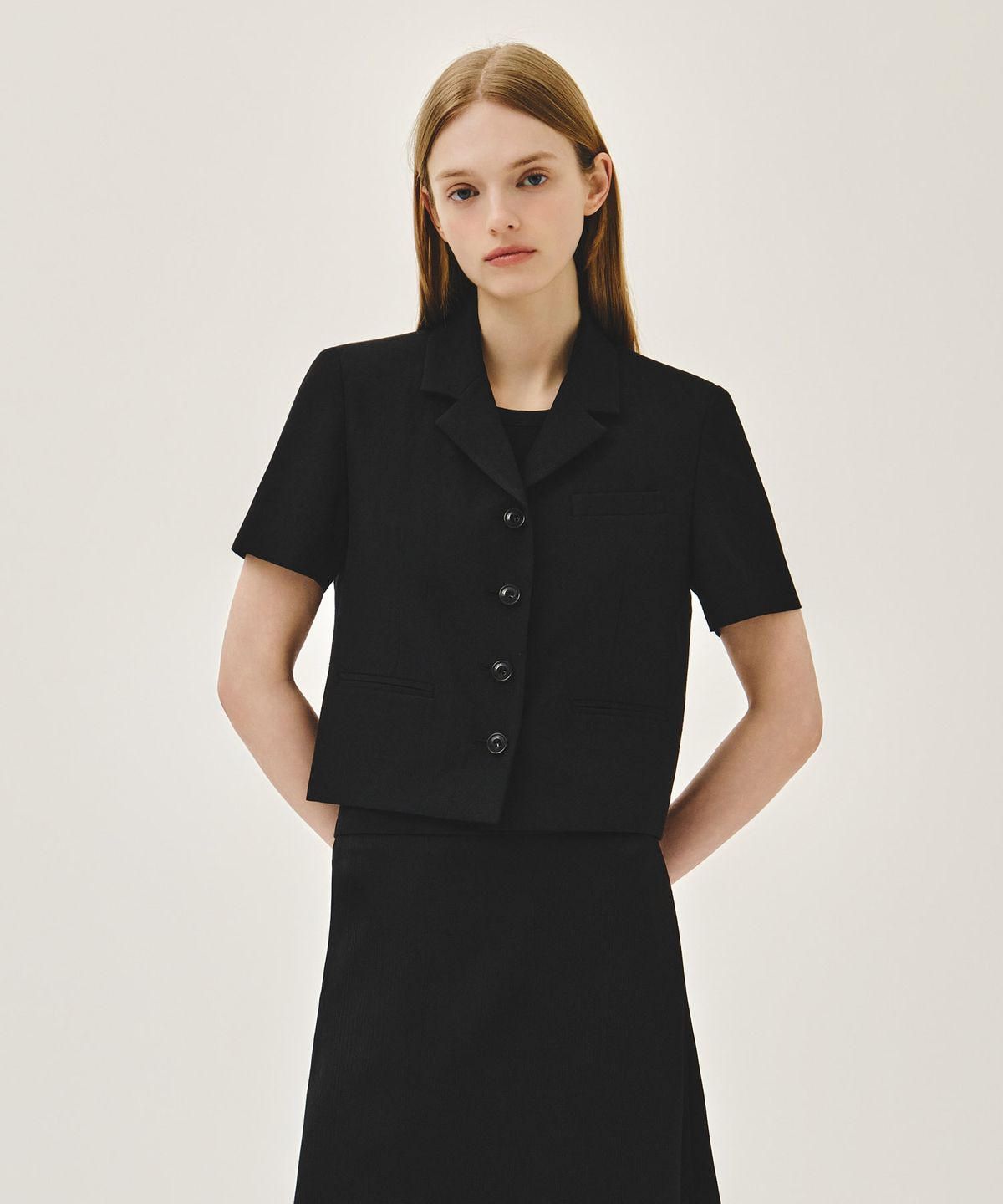 마리떼 프랑소와 저버(MARITHÉ + FRANҪOIS GIRBAUD) W HALF SLEEVE JACKET black