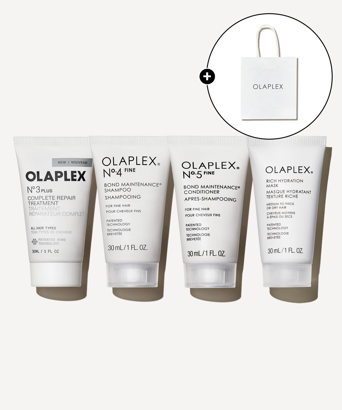 올라플렉스(OLAPLEX) 리페어 헤어 루틴 트래블 키트(NO.3플러스+NO.4F+NO.5F+고보습 마스크)