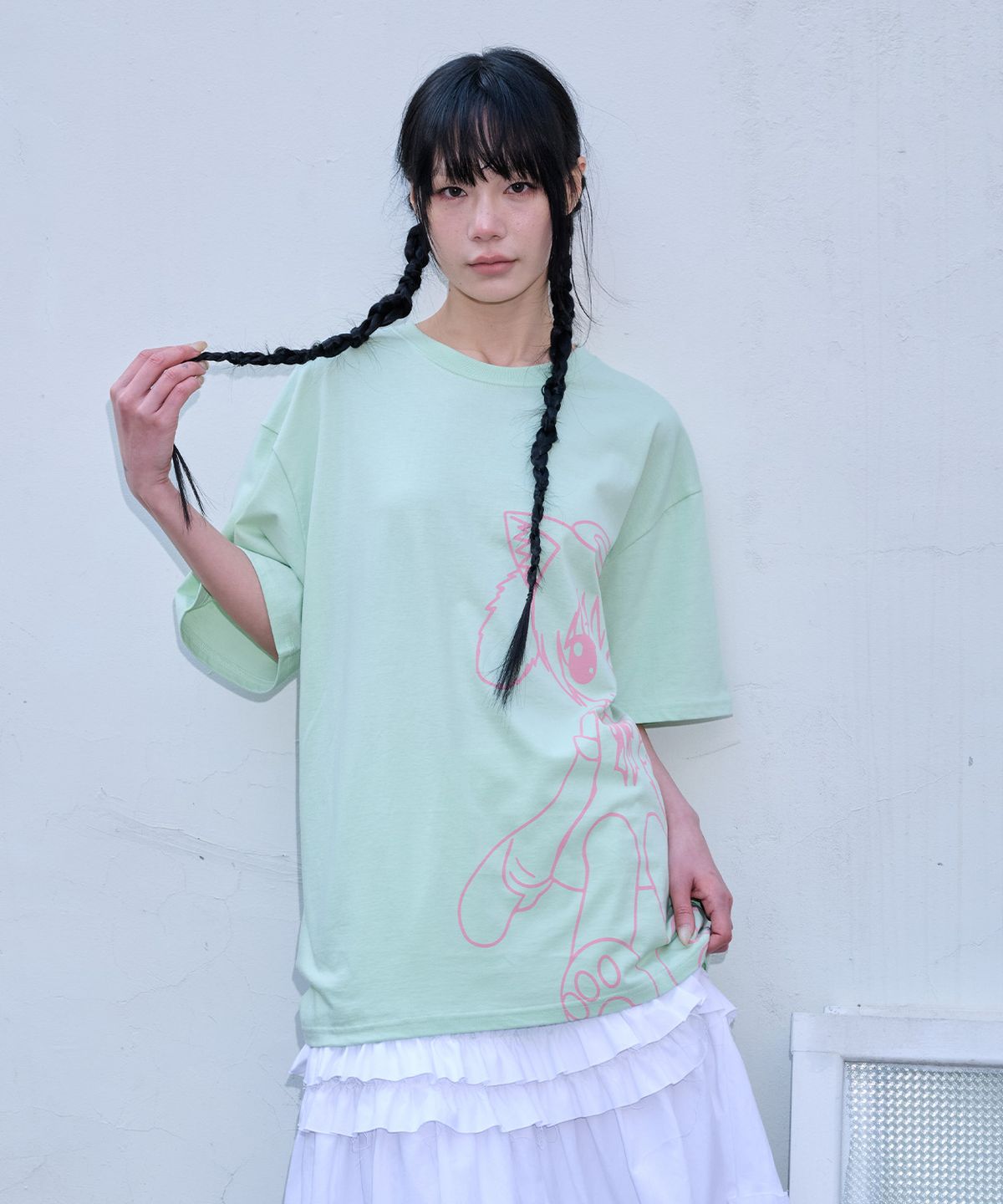 잇자바이브(ITZAVIBE) CAT GIRL T SHIRT - MINT