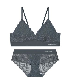 레이스가든 프리컷 브라렛 팬티 세트_챠콜