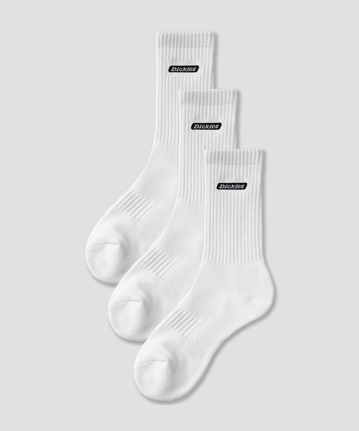 디키즈(DICKIES) [3PACK] 배너 로고 미드 삭스 White