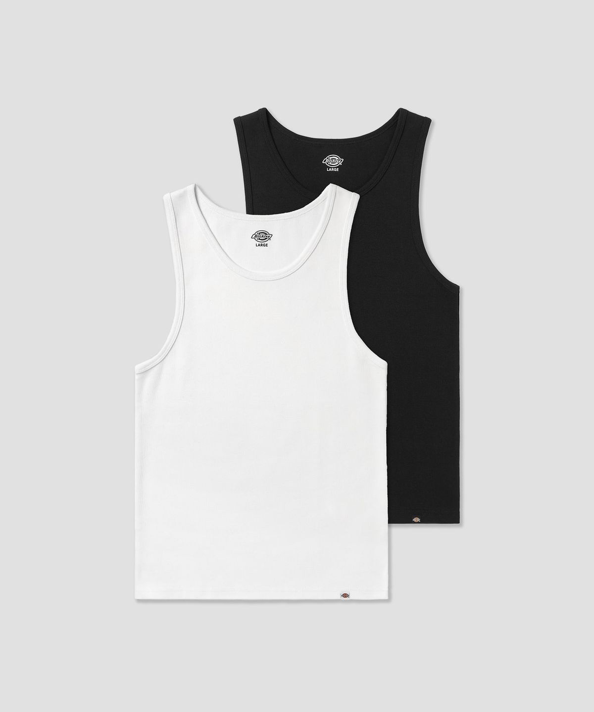 디키즈(DICKIES) [2PACK] 베이직 슬리브리스 White/Black