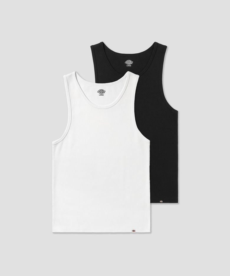 [2PACK] 베이직 슬리브리스 White/Black
