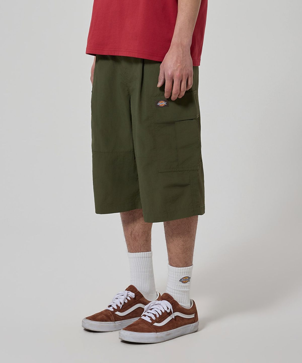 디키즈(DICKIES) 라이트 나일론 카고 버뮤다 팬츠 Olive
