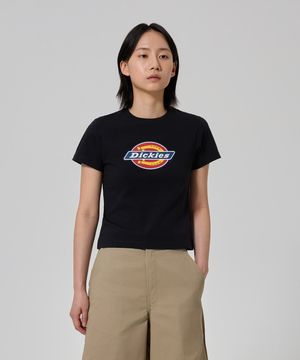 슬림핏 트리 로고 티셔츠 Black