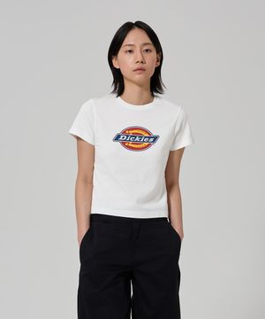 슬림핏 트리 로고 티셔츠 White