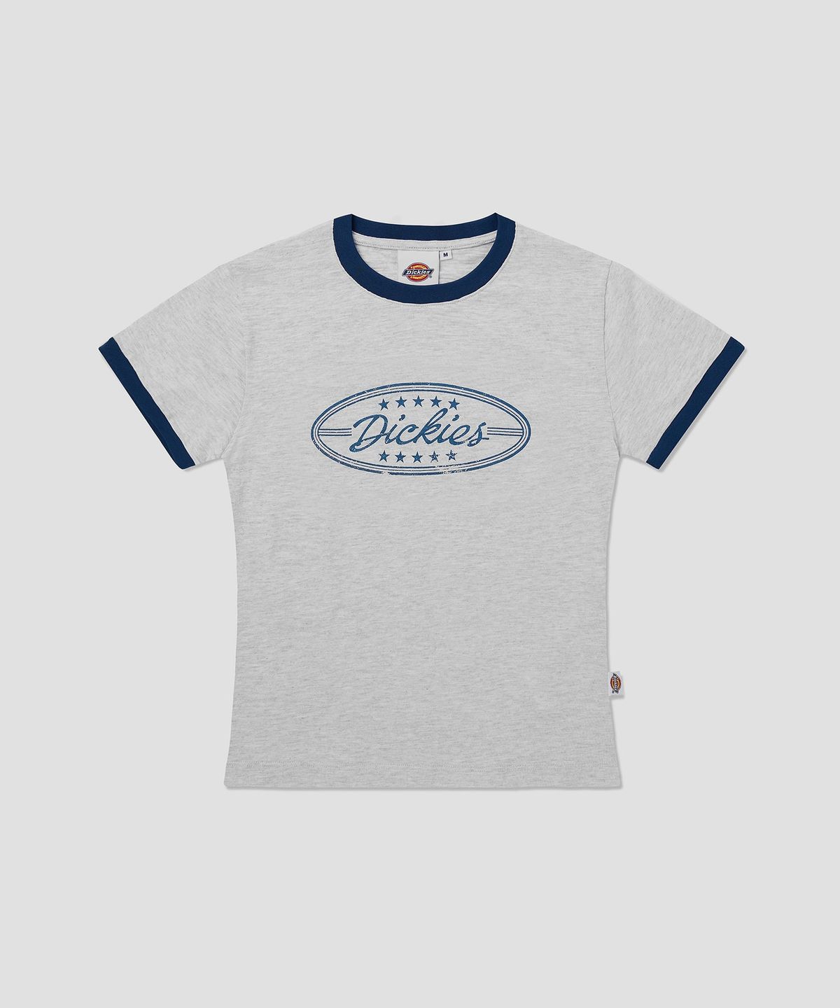 디키즈(DICKIES) 스타포인트 슬럽 링거 티셔츠 White Melange