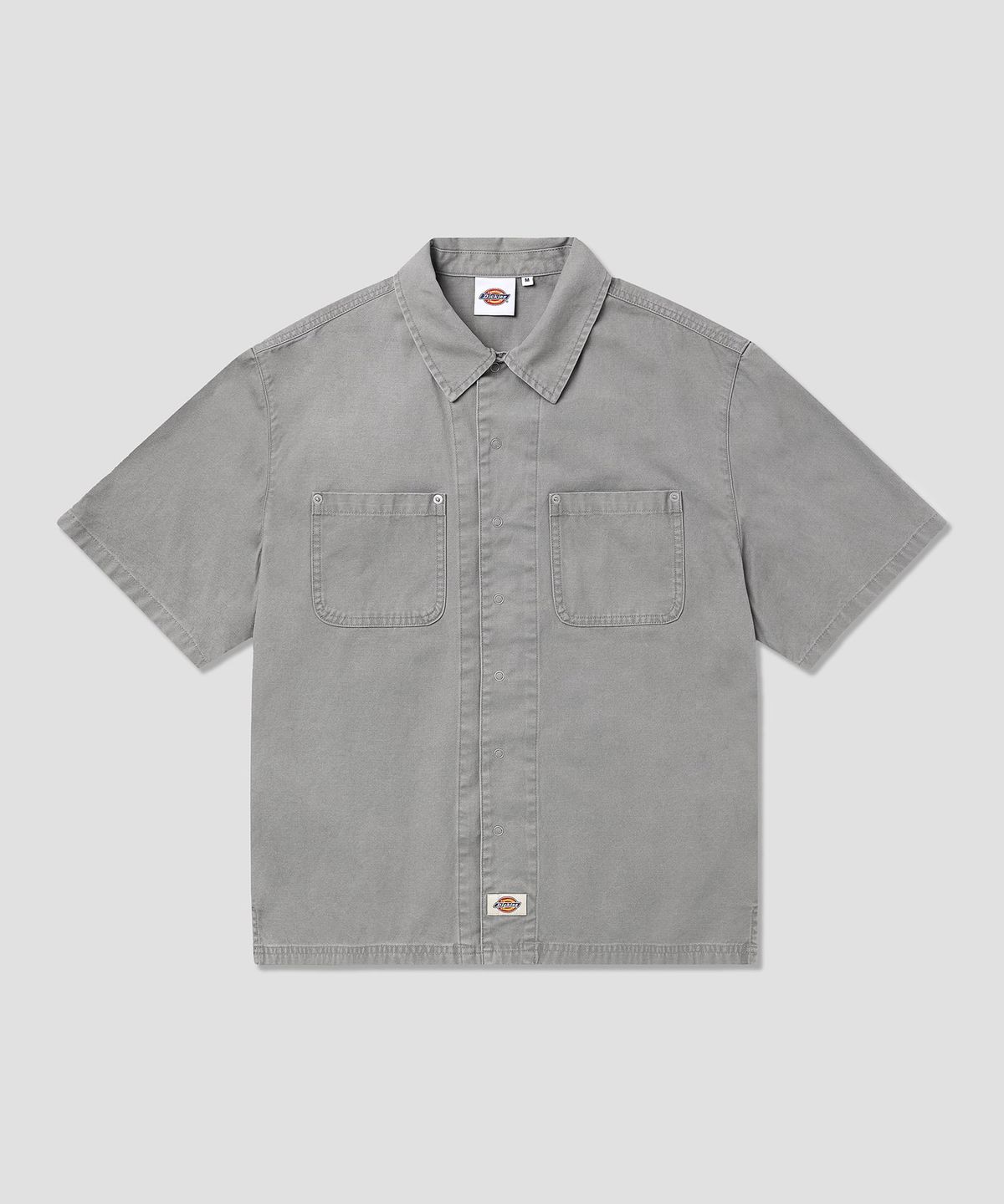 디키즈(DICKIES) 워시드 덕 캔버스 워크 셔츠 Light Gray