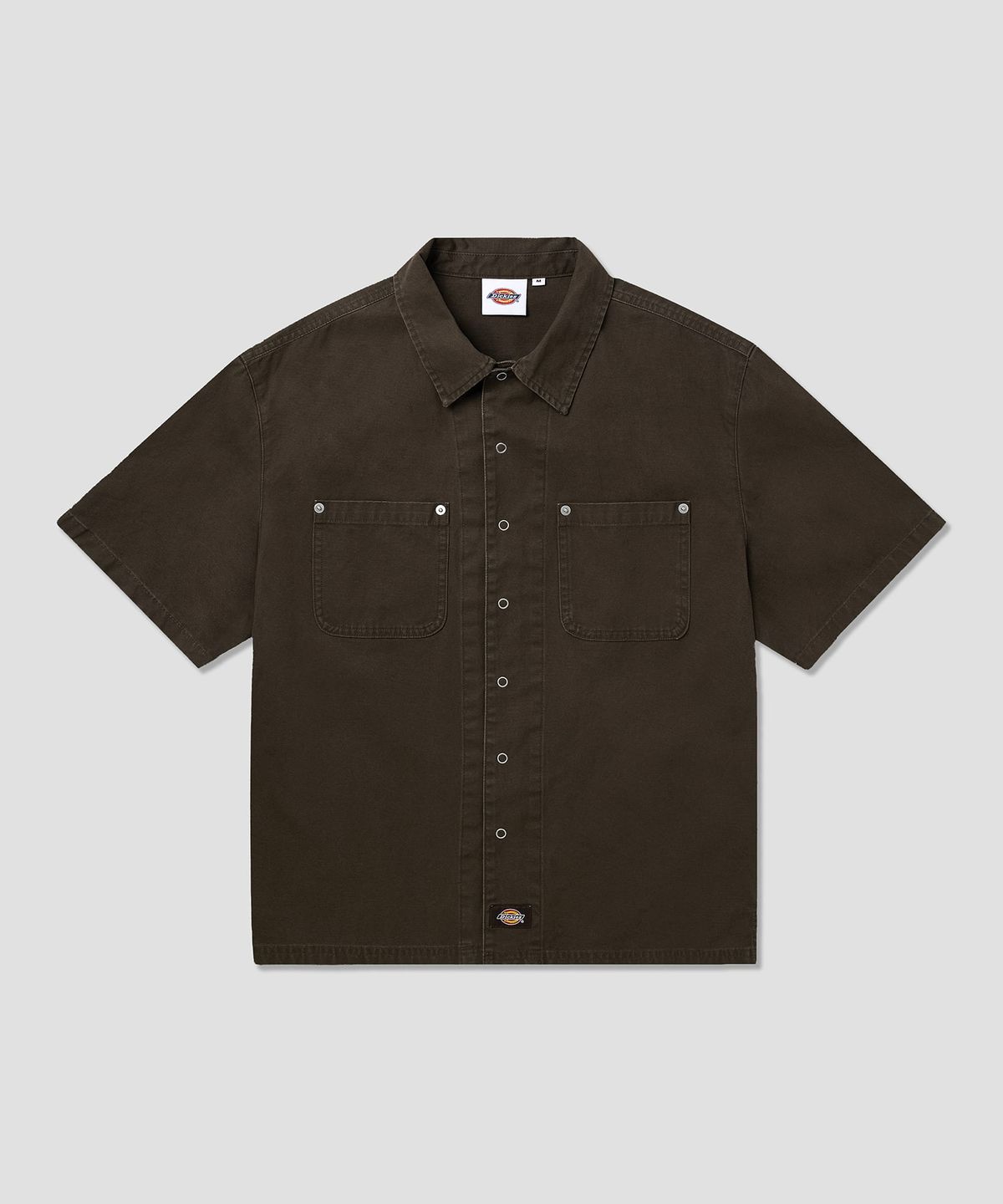 디키즈(DICKIES) 워시드 덕 캔버스 워크 셔츠 Brown
