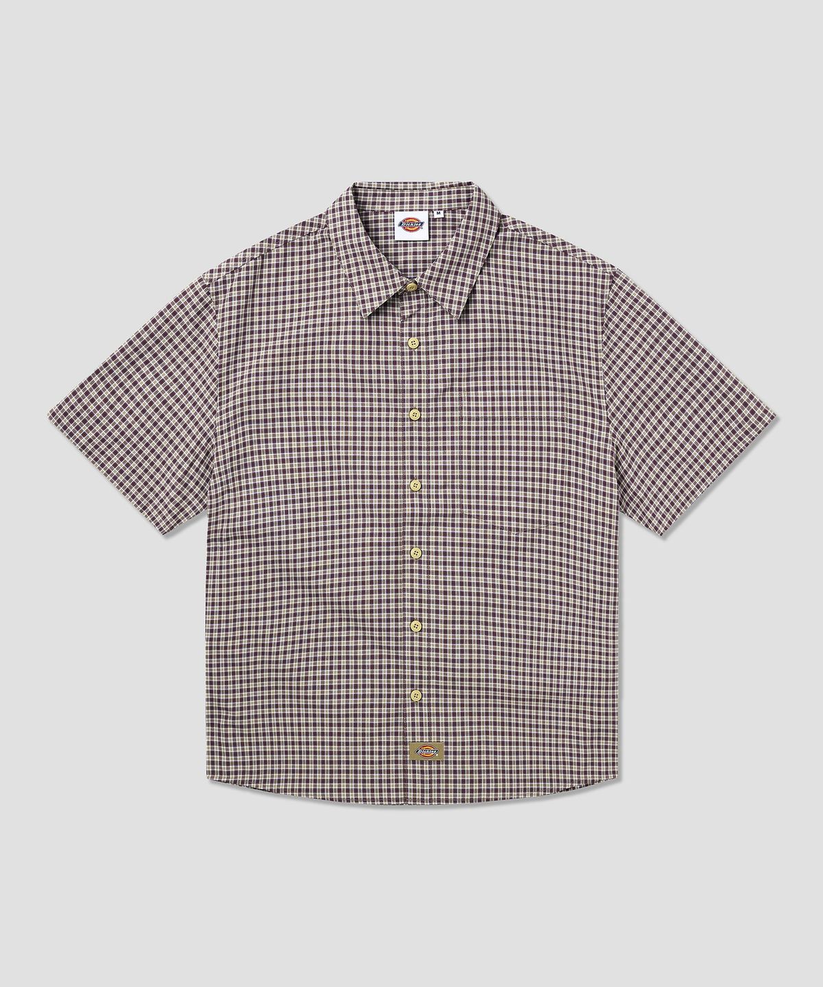 디키즈(DICKIES) 파인 플레이드 체크 셔츠 Brown