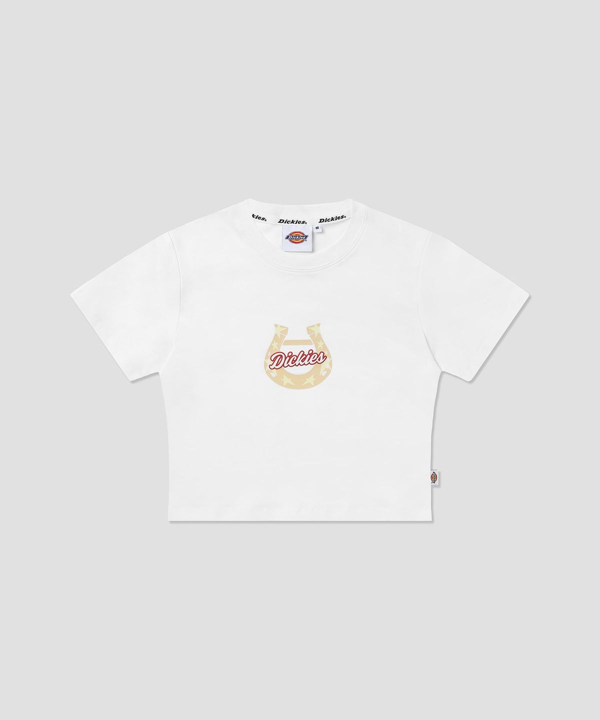 디키즈(DICKIES) 럭키 홀스슈 크롭 티셔츠 White