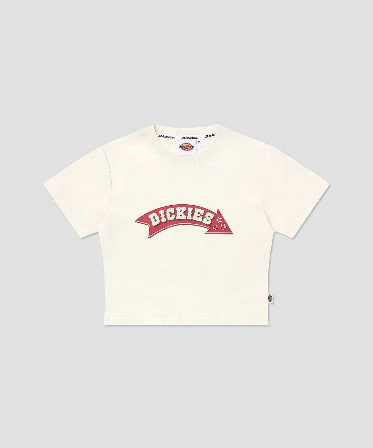 디키즈(DICKIES) 애로우 크롭 티셔츠 Egret