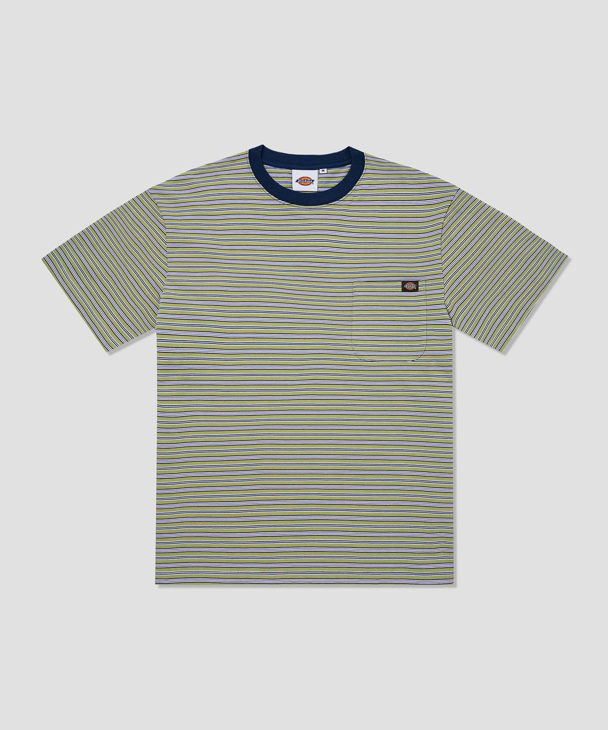 디키즈(DICKIES) 파인 스트라이프 포켓 티셔츠 Olive
