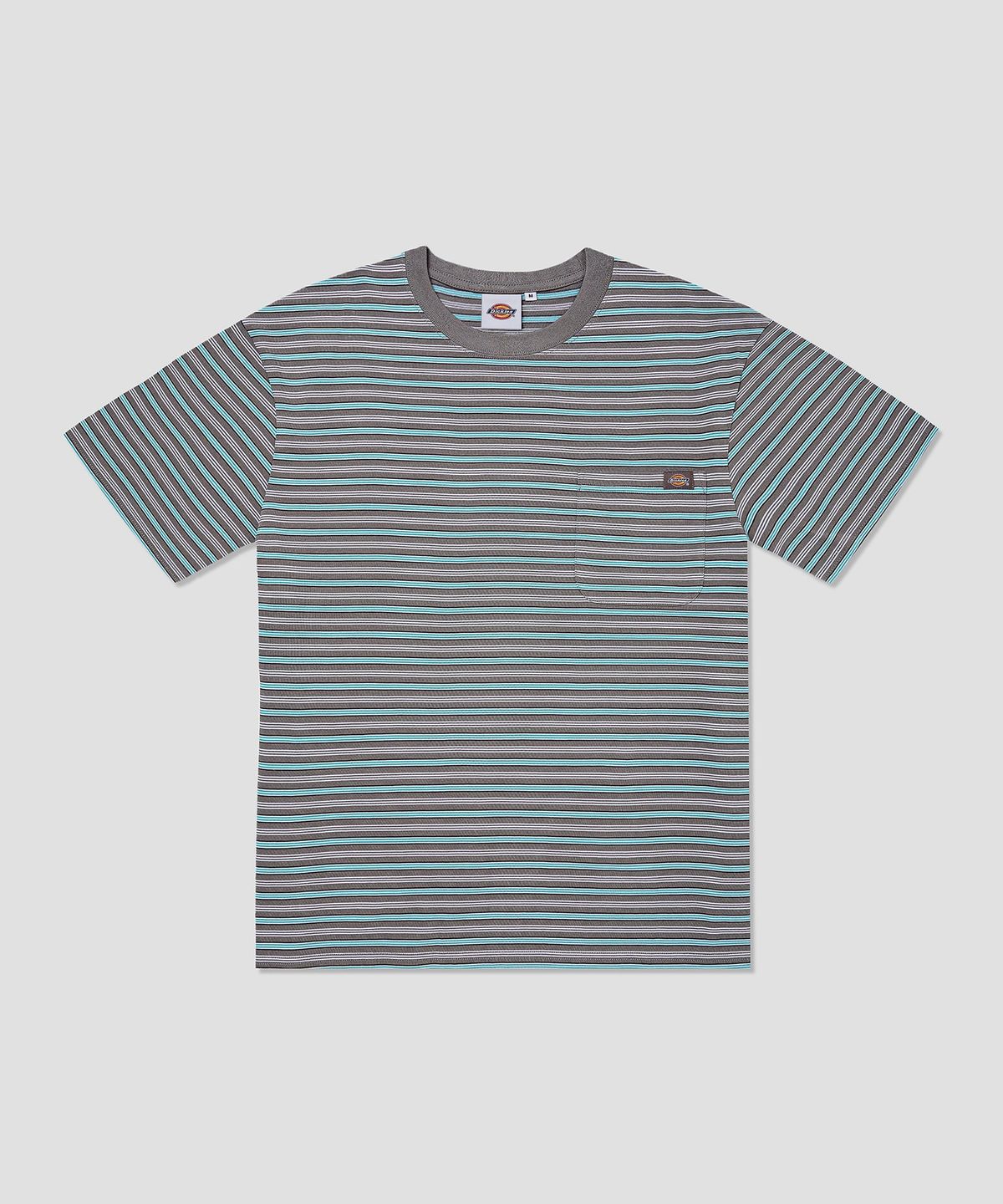 디키즈(DICKIES) 파인 스트라이프 포켓 티셔츠 Gray