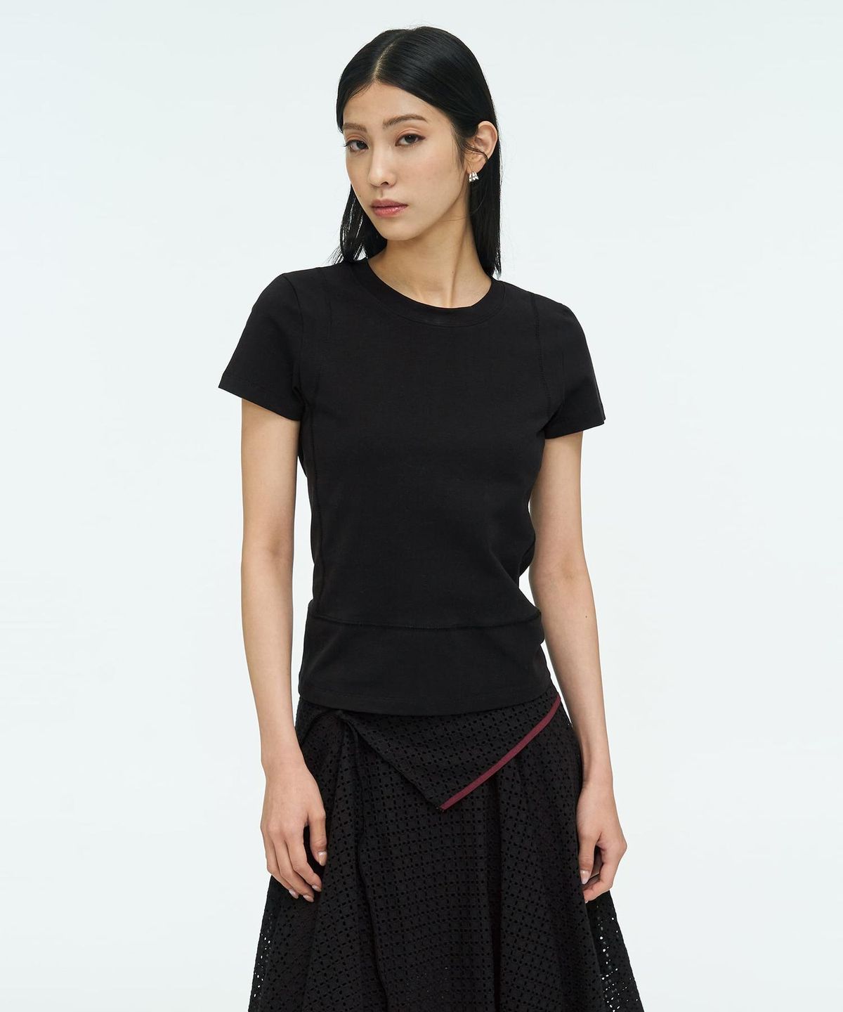 앙개(ANGGAE) Parallel TShirt  Black
