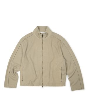 (BASE) MONO KNIT ZIP UP (BEIGE)