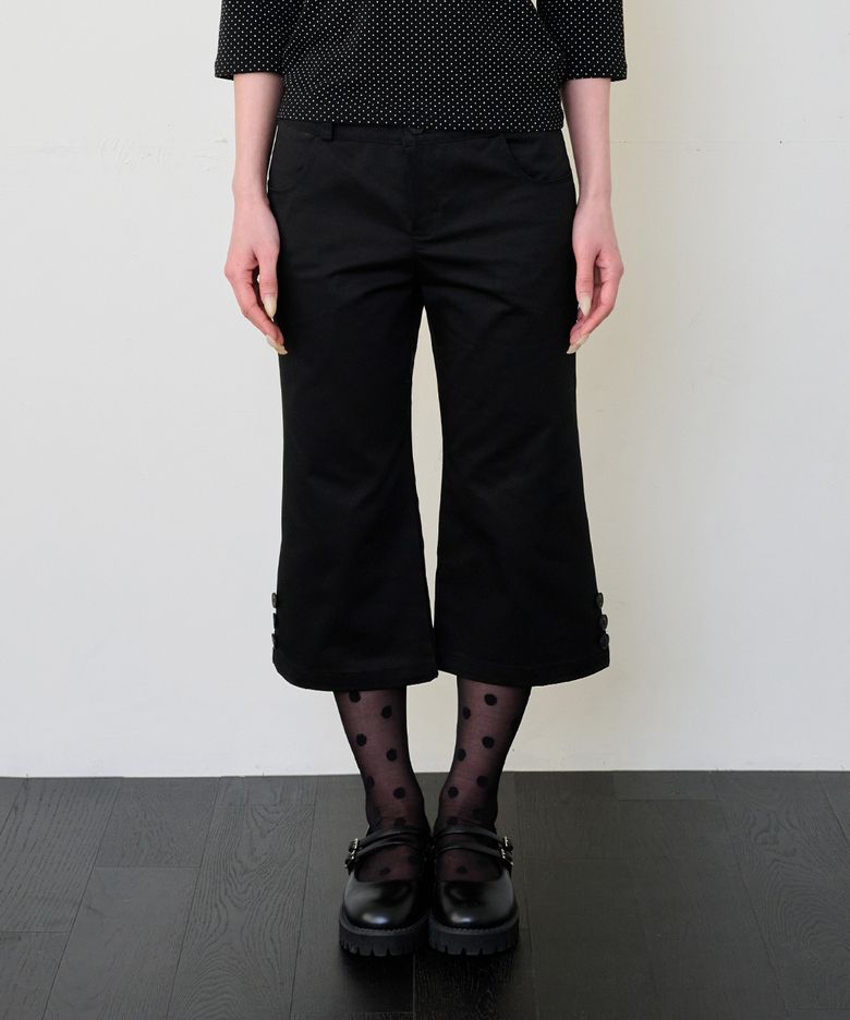 SNAP POINT CAPRI PANTS - BLACK