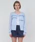 SHEER FRILL CARDIGAN_DUST BLUE