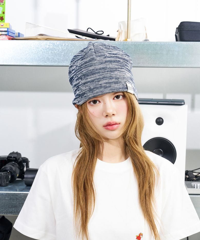 nn Label Melange Beanie Navy
