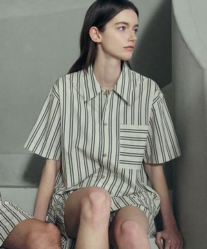 [uni] 모모 클라우드핏 스트라이프 셔츠 파자마 셋업