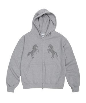 horse hood zip up (grey)
