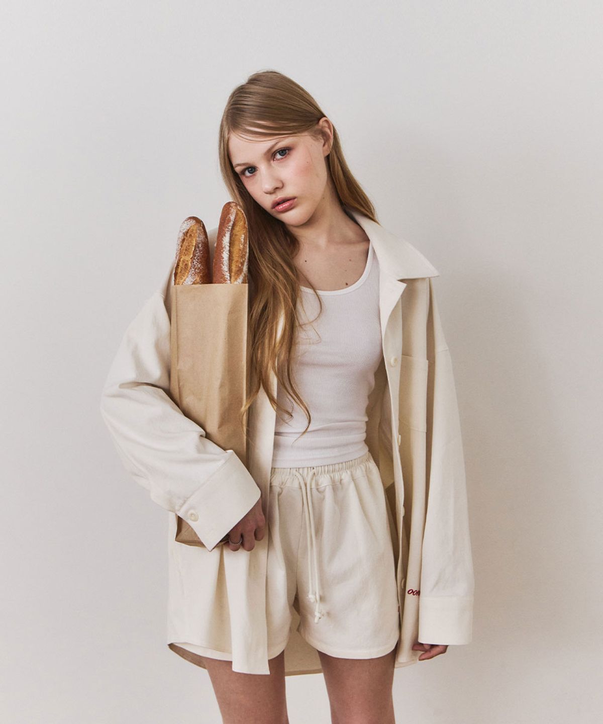 우네(OONE) Everyday Cotton Pocket Shirt_Ivory