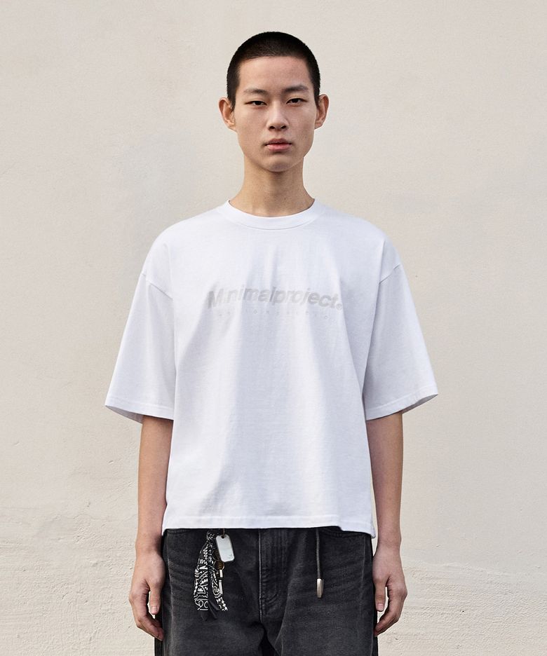시그니처 실리콘 로고 크롭 반팔티셔츠 MST160C [WHITE]
