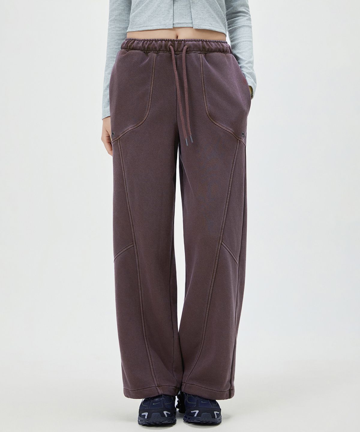 미쏘(MIXXO) 워시드 와이드 밴딩팬츠_MIWTMG416C