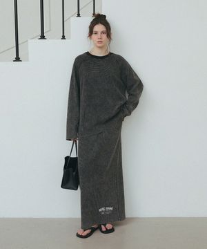 [셋업 가능][THE H] 와플 레글런 롱 슬리브_Charcoal