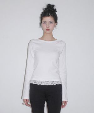 Two-Way Boat Neck Long Sleeve_White
