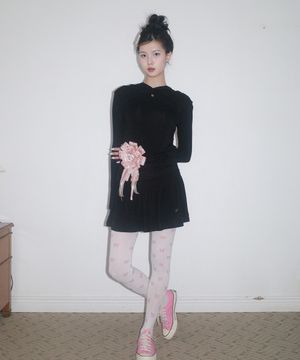 Hooded Princess Line Drop Dress_Black