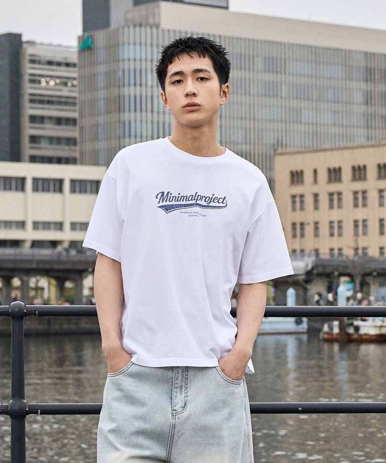 워시드 드로잉 피그먼트 크롭 반팔 티셔츠 MST188C [WHITE]